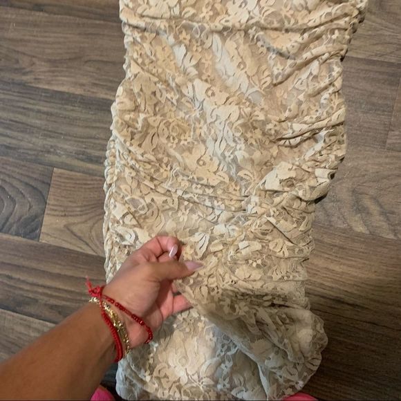 High Neck Lace Backless Dress - Picture 2 of 5